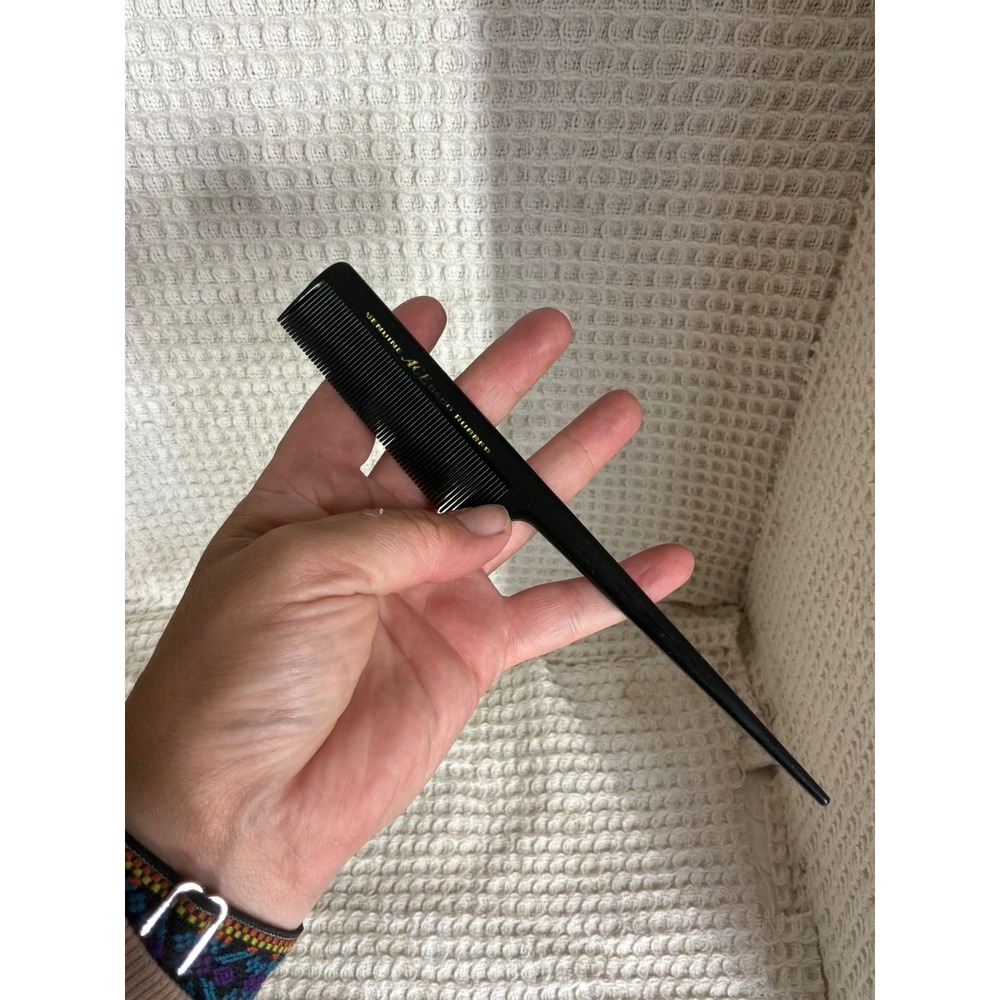 Vintage Unisex Ace Hard Rubber Rat Tail Comb OS Black